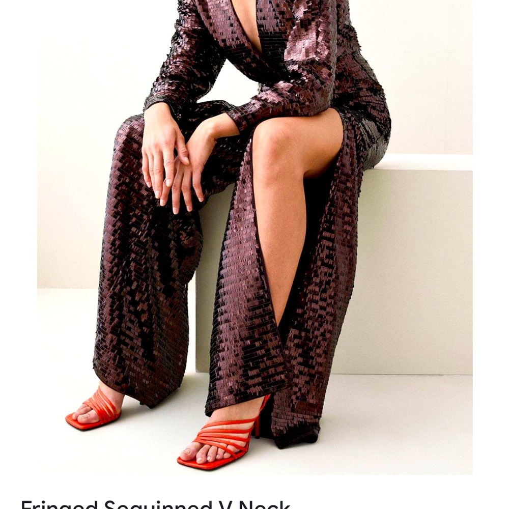 Fringed Sequin Jumpsuit